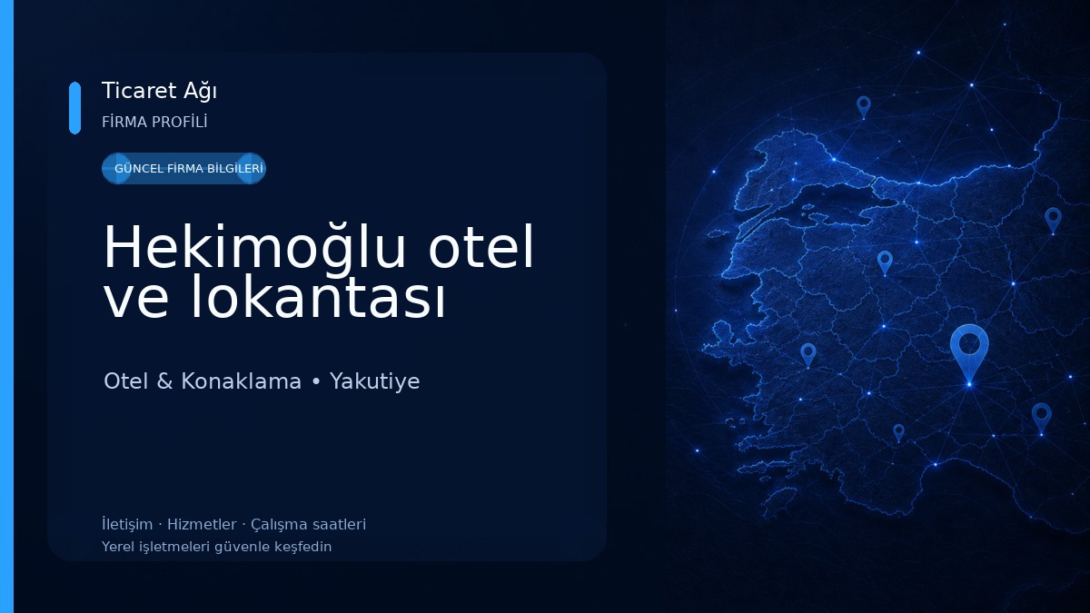 Hekimoğlu otel ve lokantası Otel & Konaklama